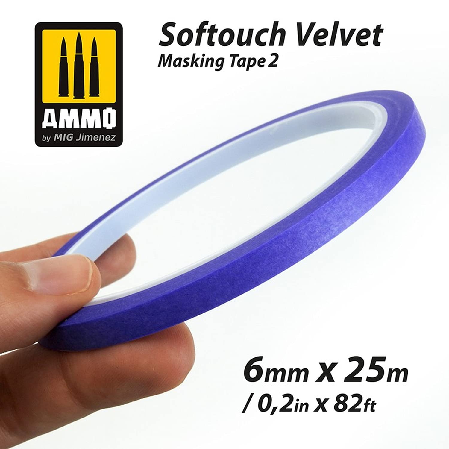 Sprue Brothers Ammo by Mig - Softouch Velvet Masking Tape #2 (6mm/0.2in x 25m/82ft), AMM8241