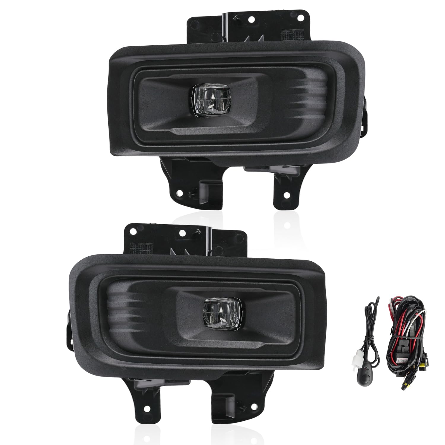 Premium LED Fog Light Assembly with Bracket For 2024 2025 2026 F150 Lariat/STX/XL/XLT Ford, Replacement Assembly Kit with Bezel and Housing Black, wideep Easy Plug-and-Play Anti-fog, IP67 DC 12V, 2Pcs