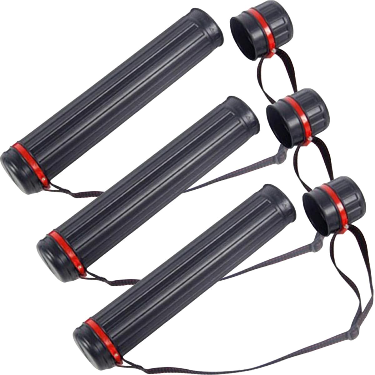 Tube à affiches télescopique Healvian lot de 3 étuis plastiques noirs 45-70 cm