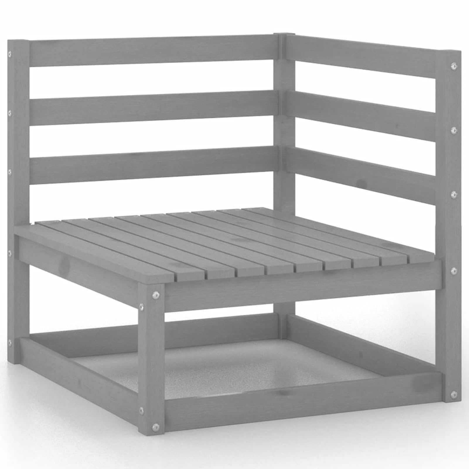LAPOOH Muebles de jardín 10 Piezas, Conjunto De Jardin, Muebles Terraza Exterior, Conjunto De Jardin, Sofa Jardin Terraza, Gris Madera de Pino Maciza