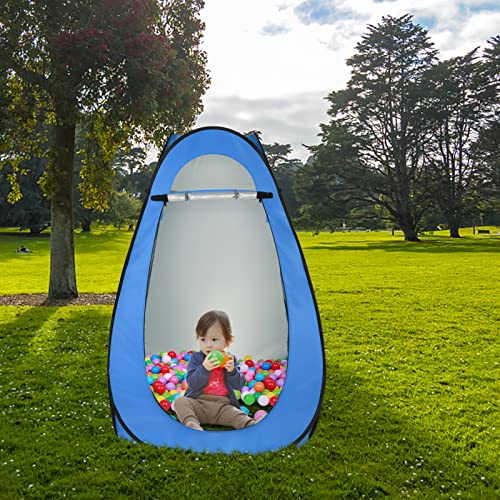 Carpa portátil emergente para ducha, ligera para 1-2 personas, carpa para baño y vestidor, impermeable, con bolsa de transporte, para picnic, playa, senderismo y pesca (Azul) miniatura 6