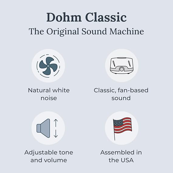 Yogasleep Dohm Classic (White) and Hushh 2 Portable Sound Machine Bundle, The Original White Noise Sound Machine, Soothing Natural Sounds from a Real Fan, Sleep Therapy for Adults, Kids & Baby