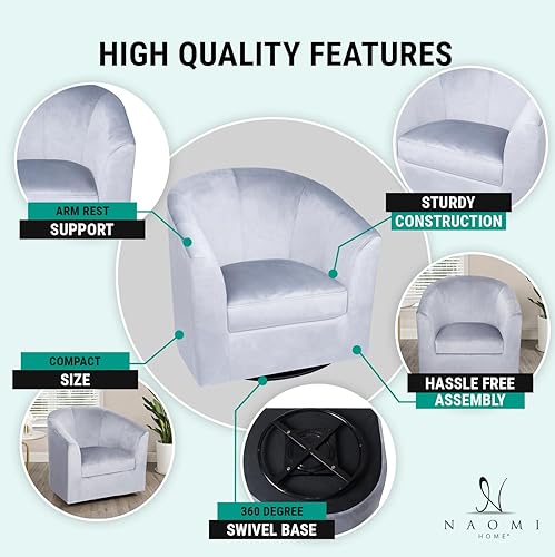 Miniatura 101 de Naomi Home Frida Silla moderna de mediados de siglo, sillas decorativas con marco de madera duradera para sala de estar, silla de lectura con