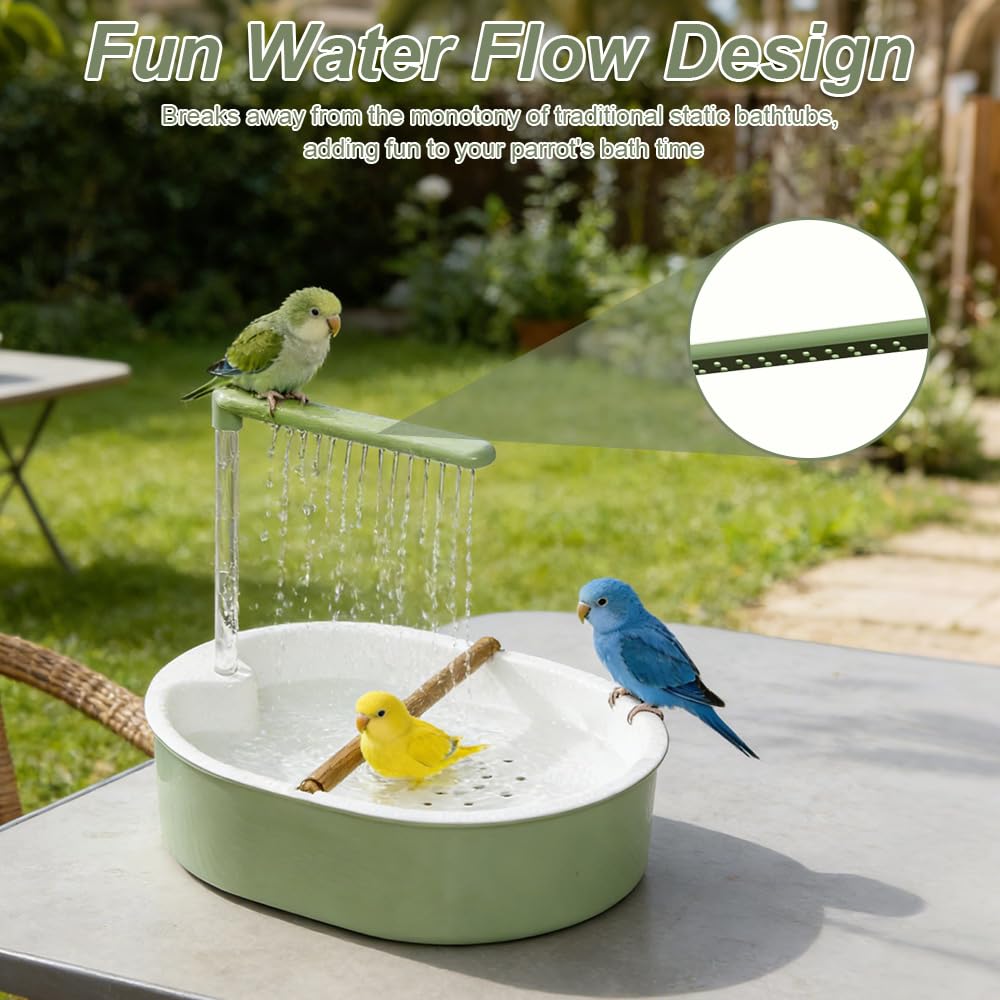 Bañera Automática para Pájaros, Cubo Bañera para Pájaros Cuenco Pequeño para Bañera para Loros con Ducha de Agua Circulante Ducha Bañera para Periquitos Alondras y Pájaros Pequeños