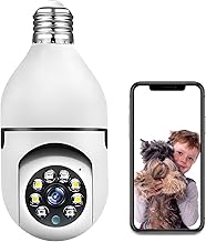 Mengshen 3MP Bulb Security Camera, WiFi Wireless 2.4Ghz 360° Degree with Motion Detection, APP Alert Suitable for Indoor Use