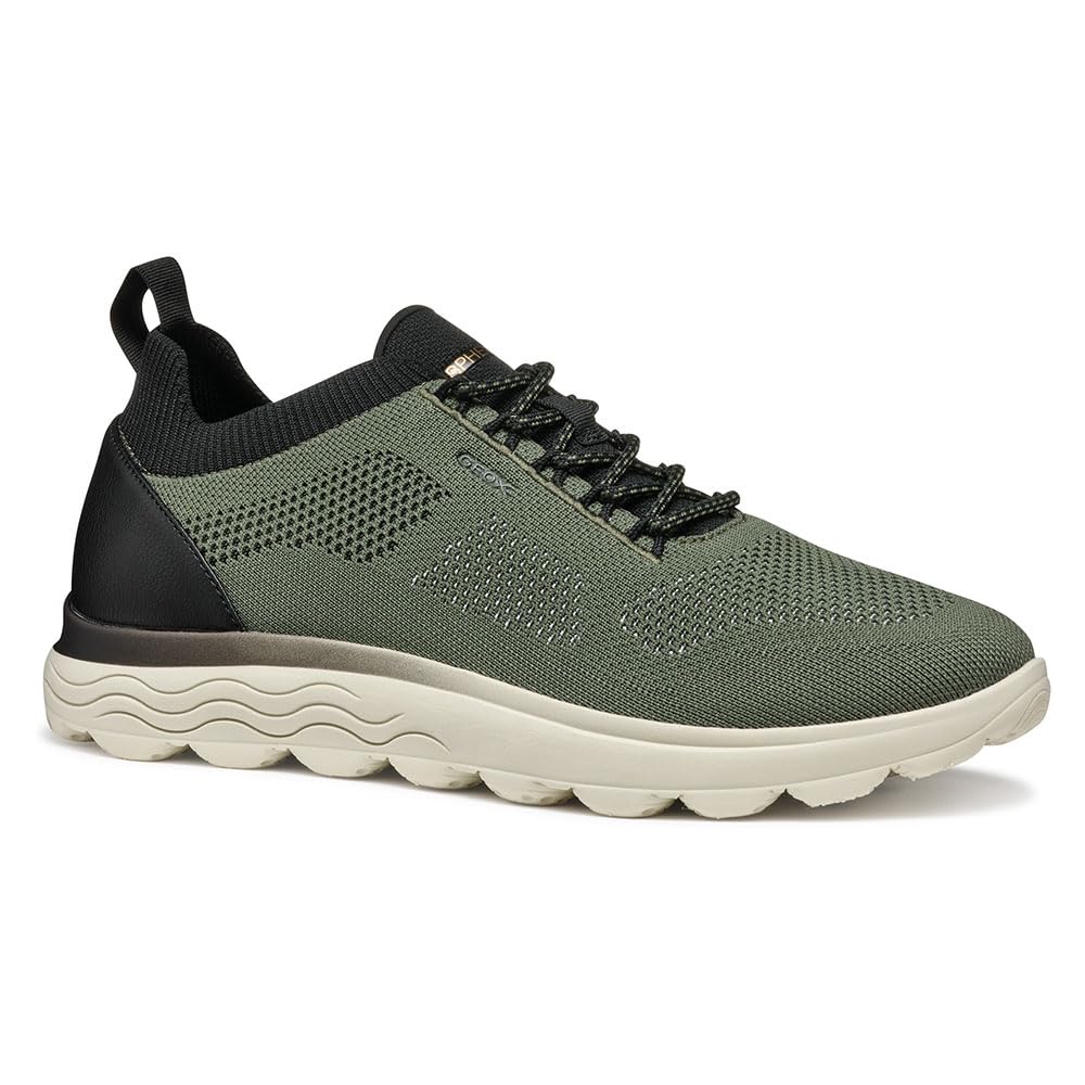 Geox Men's U SPHERICA E Sneaker, Dk Green/Black, 7 UK