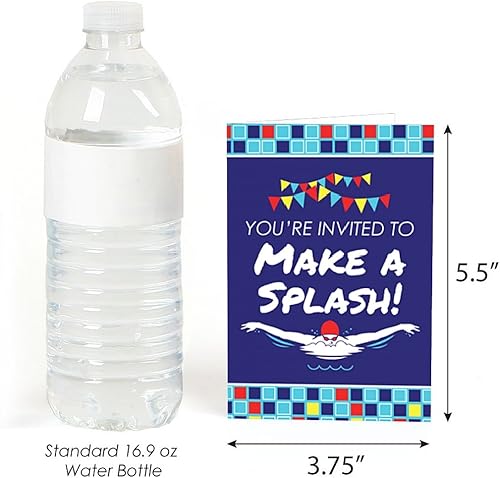 Miniatura 3 de Making Waves - Equipo de natación - Completa invitaciones de fiesta de natación o fiesta de cumpleaños (8 unidades)