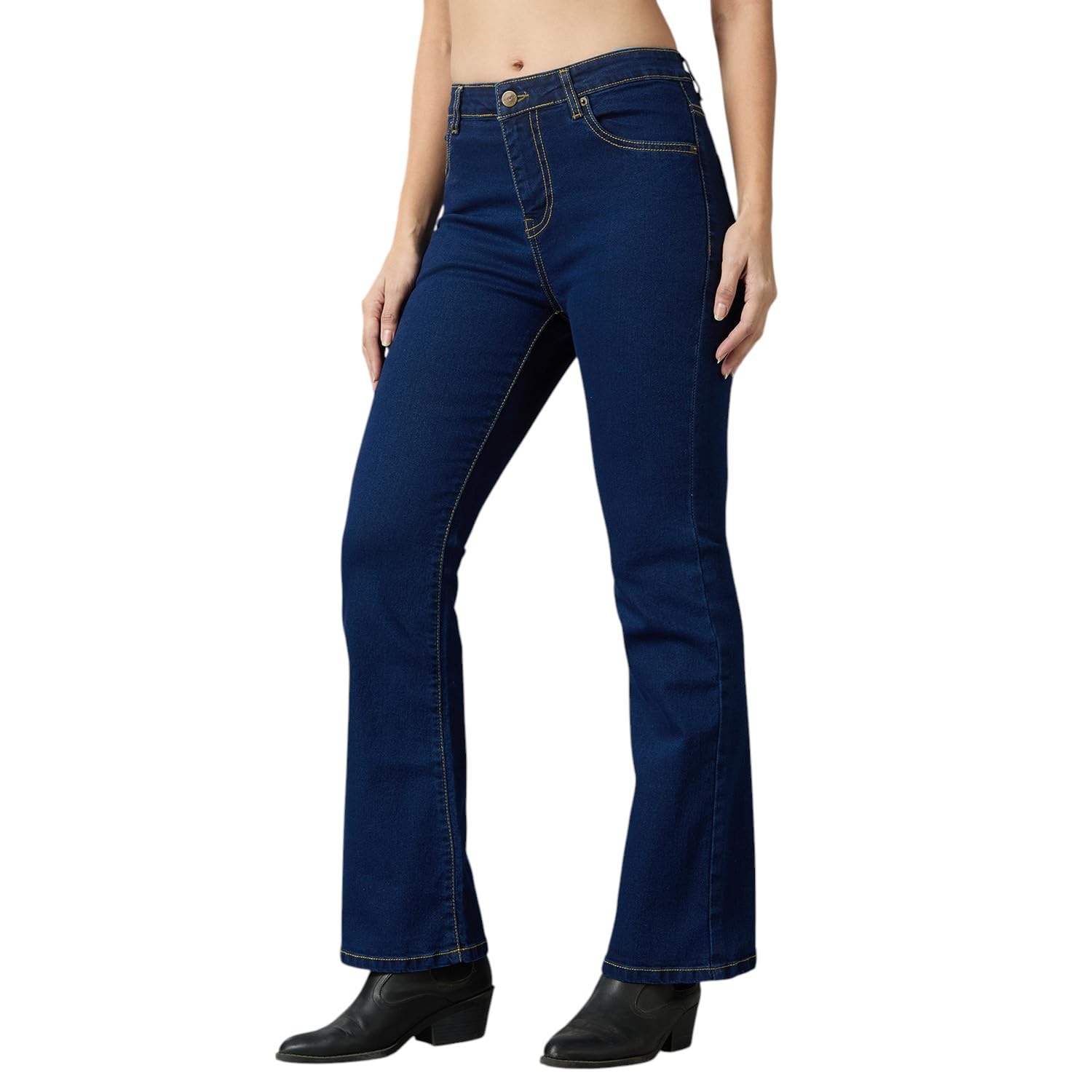 AKA CHIC High Rise Women’s Boot Cut Jeans – Stylish Stretch Denim for Flattering Fit