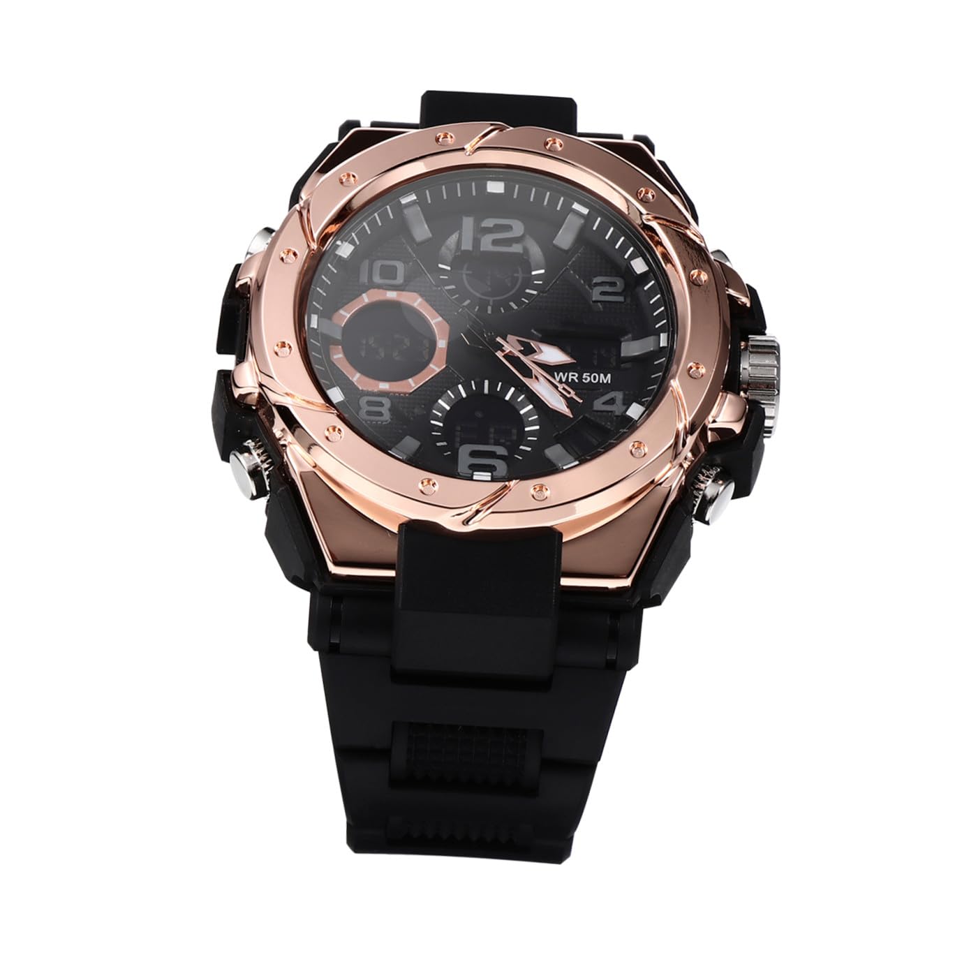 iplusmile Reloj Negro Resistente al Agua de Pulsera de Acero Inoxidable