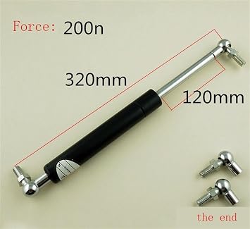 Soft Close dampers,Gas Struts, 1PCS 120mm Stroke 200N Auto Gas Spring Cabinet Door Hinge Gas Spring Propaganda Bar Light Box Strut M8 Gas Spring 320mm Close Hinges