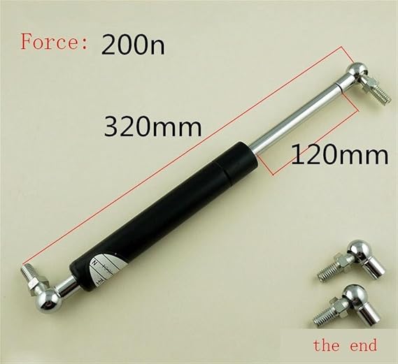 Soft Close dampers,Gas Struts, 1PCS 120mm Stroke 200N Auto Gas Spring Cabinet Door Hinge Gas Spring Propaganda Bar Light Box Strut M8 Gas Spring 320mm Close Hinges