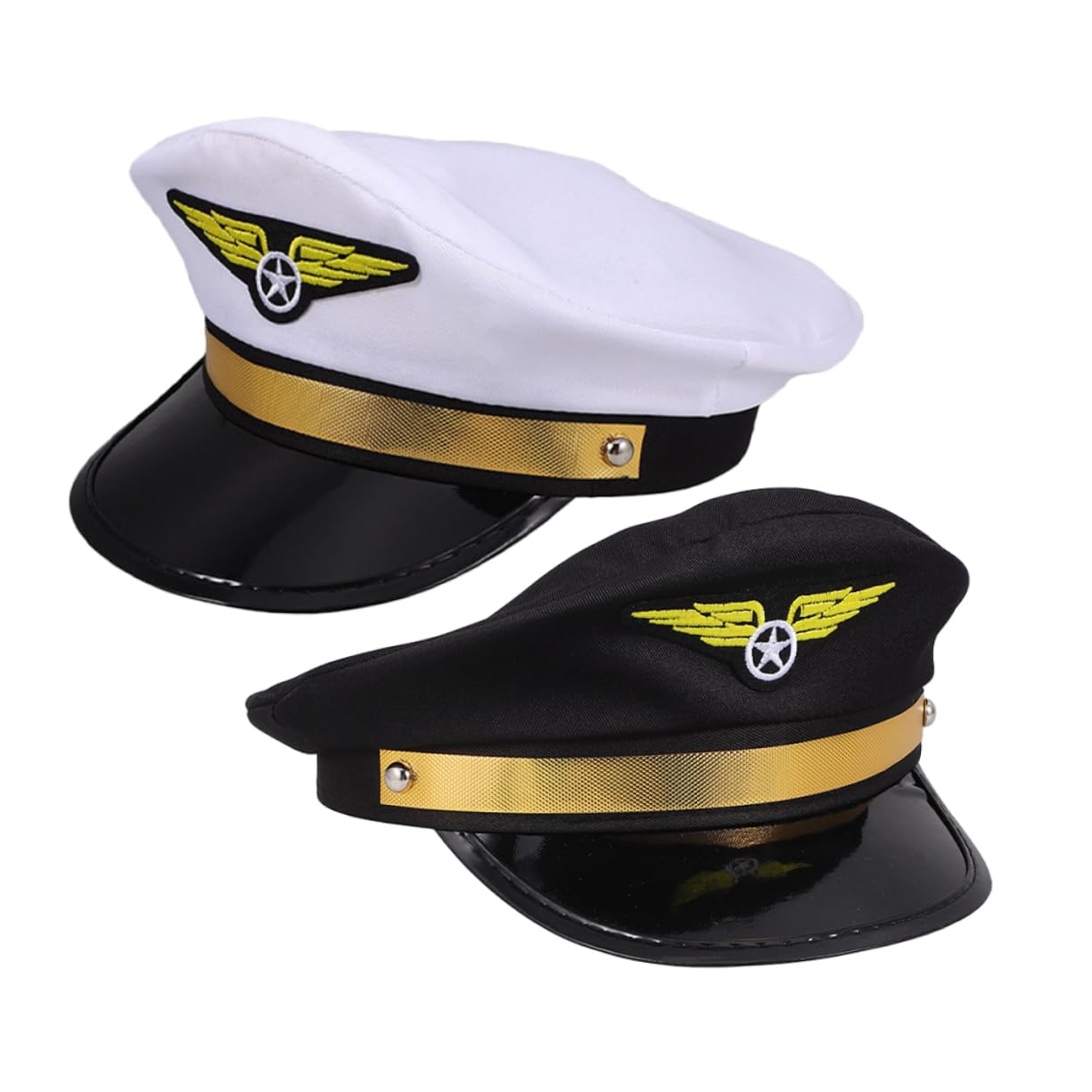 FRCOLOR Versatile Navy Sailor Hat Captain Hat Scarf for Carnival Stage Performances