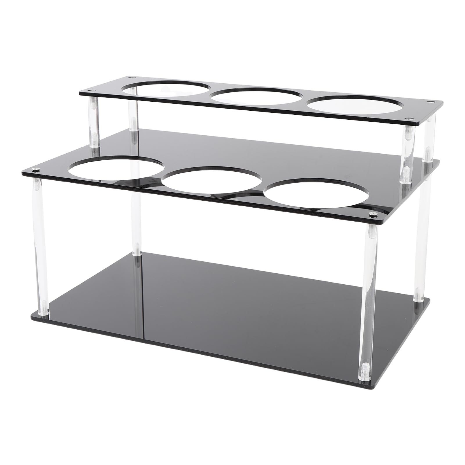 2-poziomowy, Akrylowy Stojak na Organizery na Syrop Kawowy, Stojak na Butelki, Wielofunkcyjny Wyświetlacz do Kuchni, Pasuje do Każdej Butelki o średnicy < 8,4 Cm, ze Stabilnymi