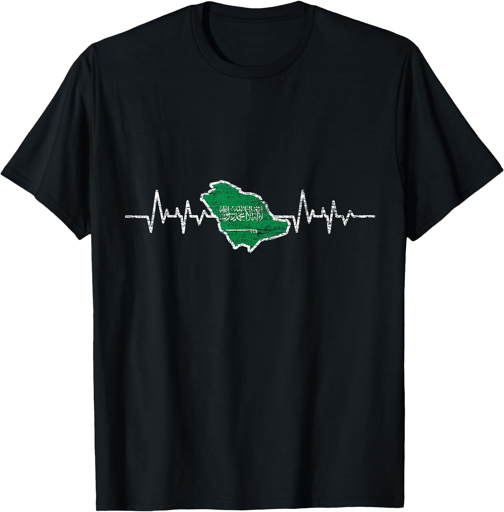 Patriotic Saudi Arabia Flag Gift Heartbeat Saudi T-Shirt