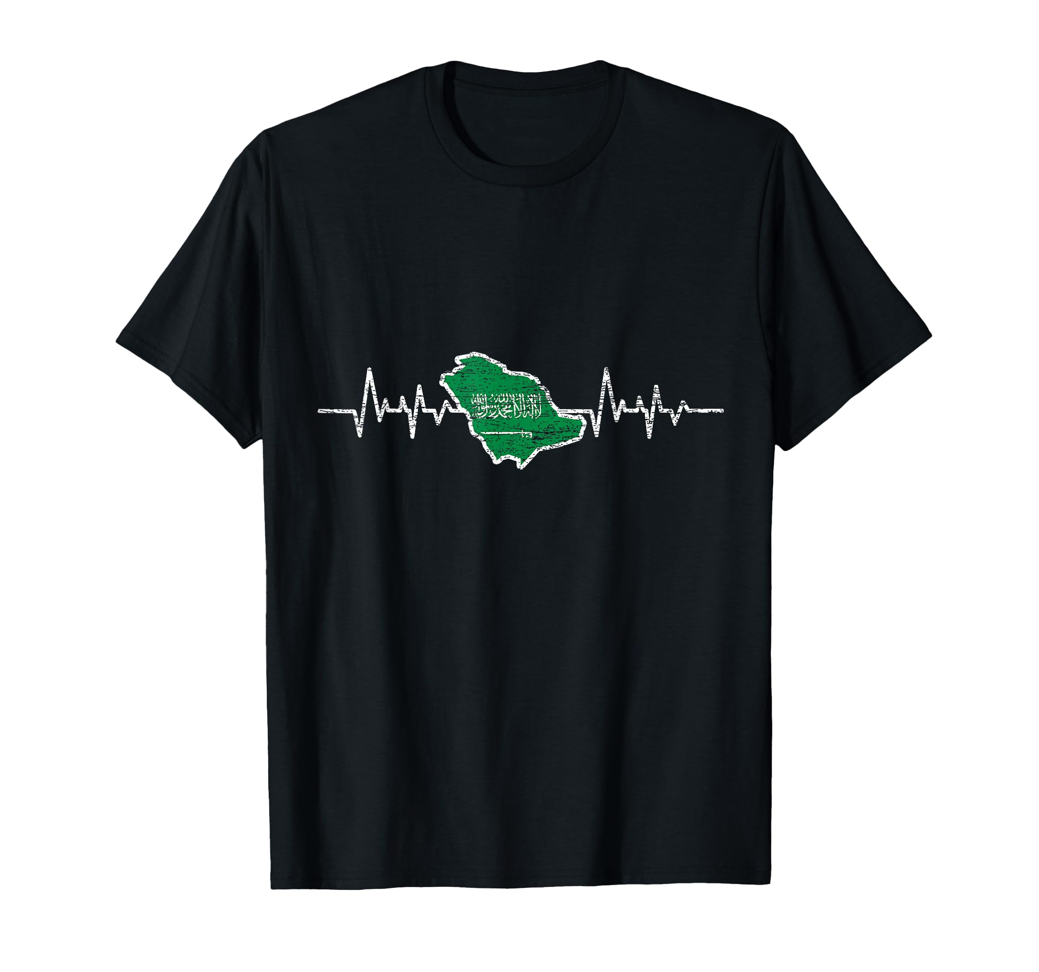 Patriotic Saudi Arabia Flag Gift Heartbeat Saudi T-Shirt