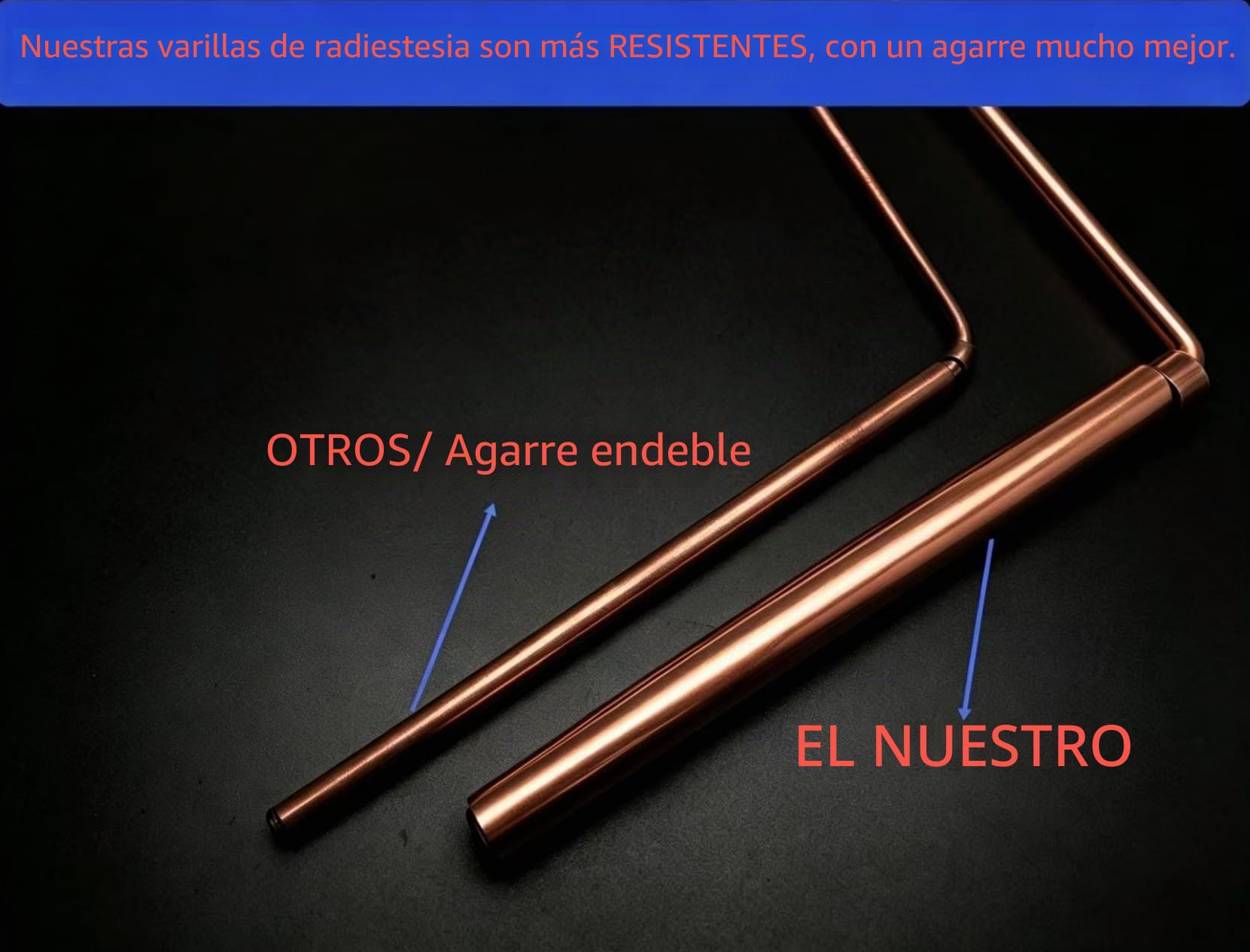 ATUIO Spirit Hunter 99.9% Copper Dowsing Rod- 2PCS Divining Rods with Bag - Detect Gold, Water, Ghost Hunting etc.