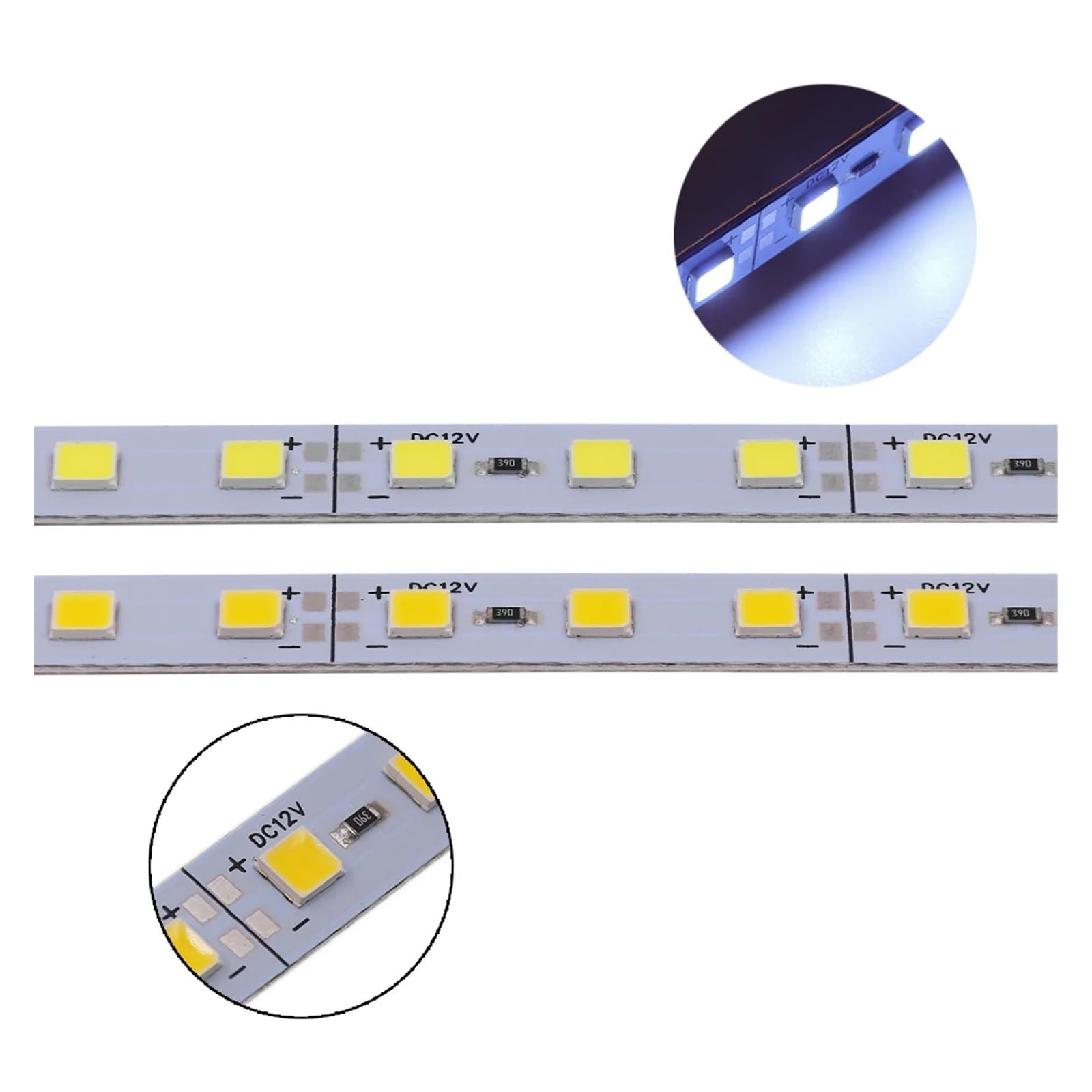 12V 5 Stück 10 Stück 20 Stück LED-Leistenlicht Aluminium starrer Streifen LED-Band 12V 25cm 50cm 5054 Unterschrank-Lichtleiste Weiß/Blau/Rosa(20pcs 50cm 36LEDs,Ice Blue)