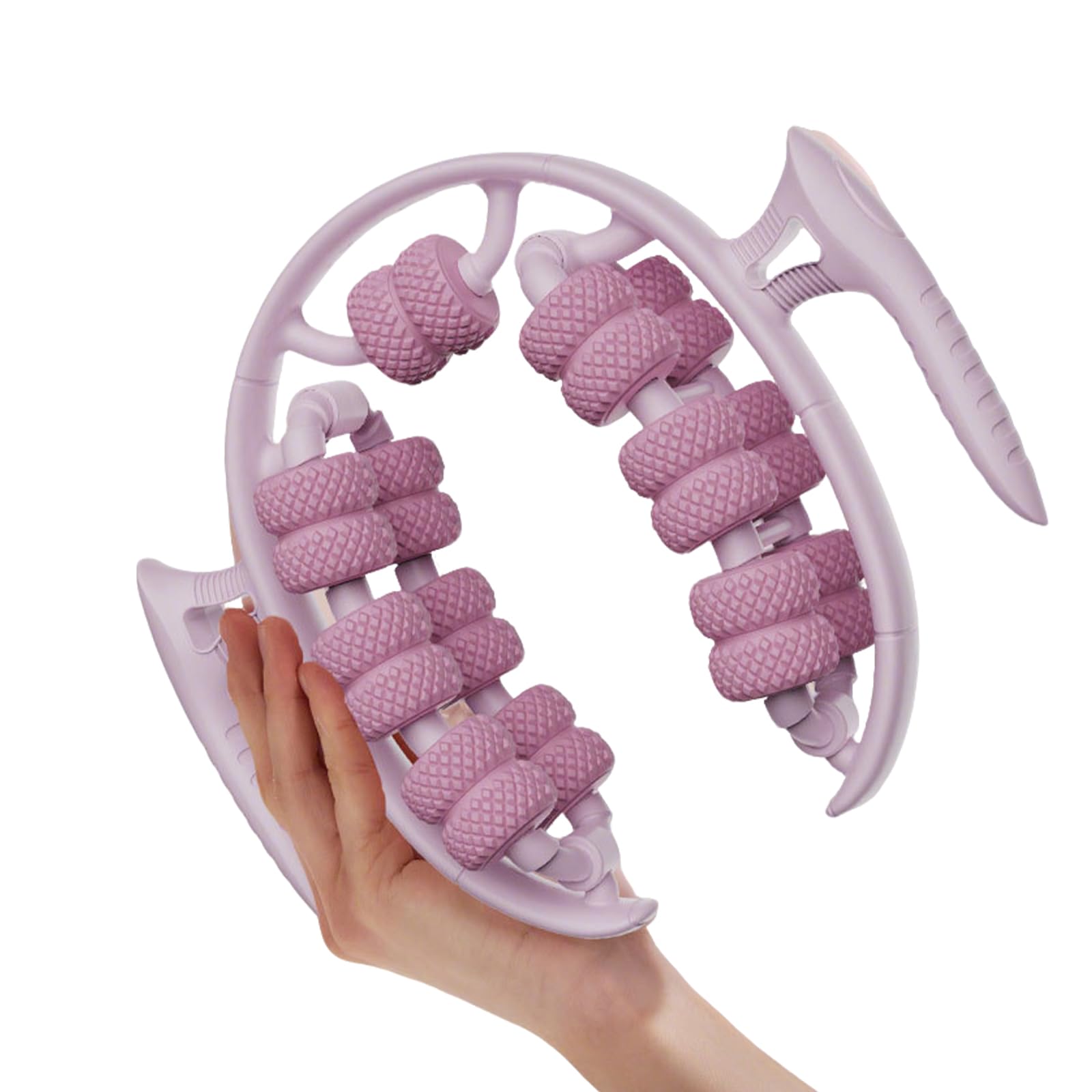 360 Degrés Rotation Jambe Pince Masseur, Masseur Manuel Anti-Cellulite, pour Cuisses, Jambes et Fesses Stimulation Fasciale et Drainage Lymphatique(Rose)