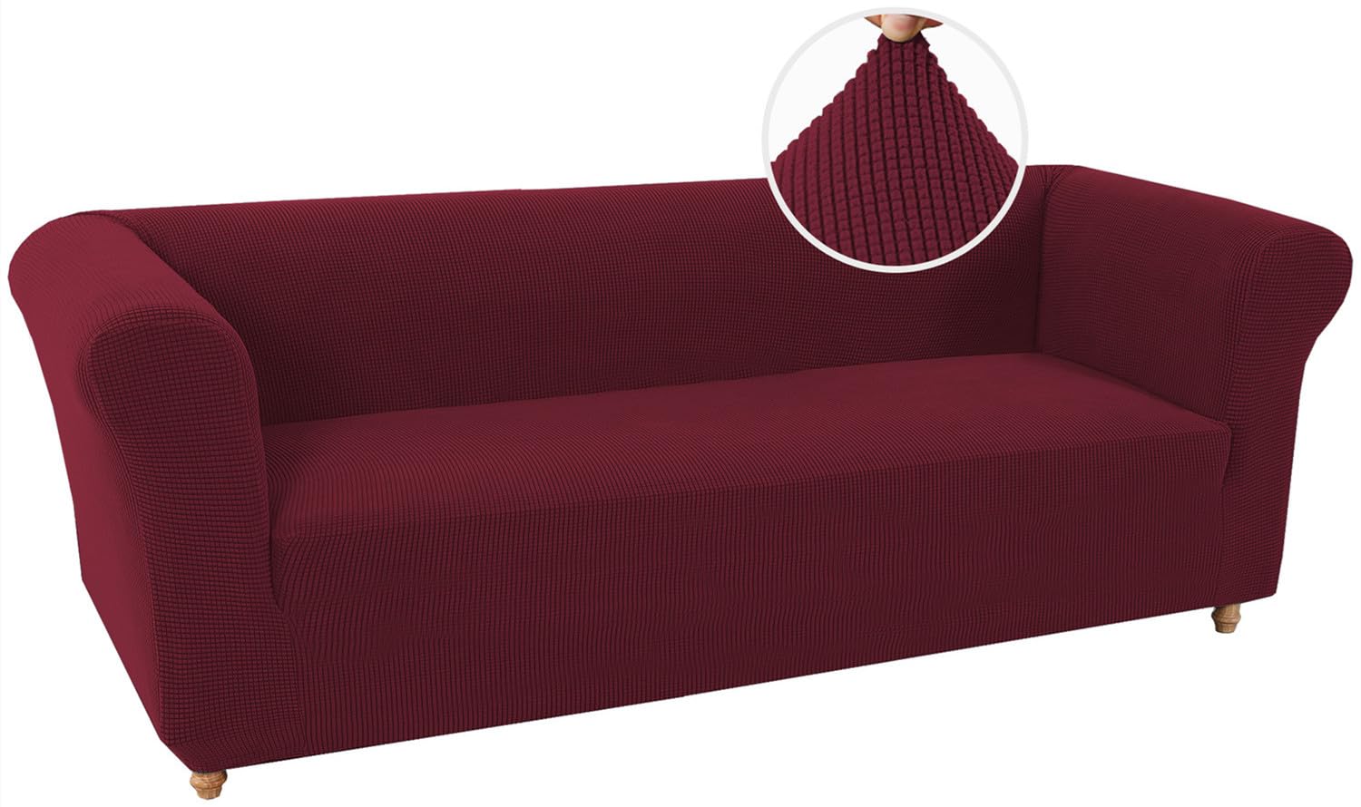 Wjhdwyd Vino Rosso Chesterfield Stretch Sofa Cover Non-Slip Stain Resistant Stretch Sofa Slipcover 3 Seater Sofa Cover With Armrests Super Soft Fabric(,3 Posti)