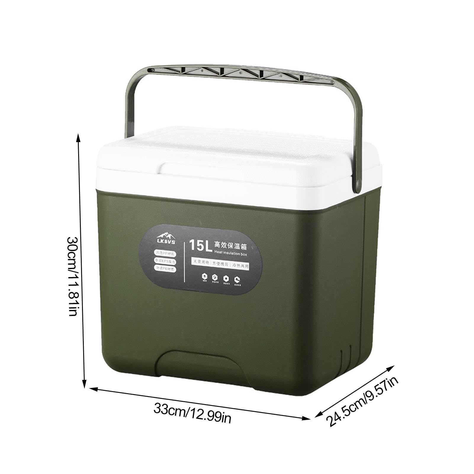 Eiskühler | Kompakte Eisbox | Isolierte Kühlbox | Eiskühler mit Griff | Picknick Kühlschrank | Outdoor Kühler für Camping, Picknick, Reisen, Essen und Getränke