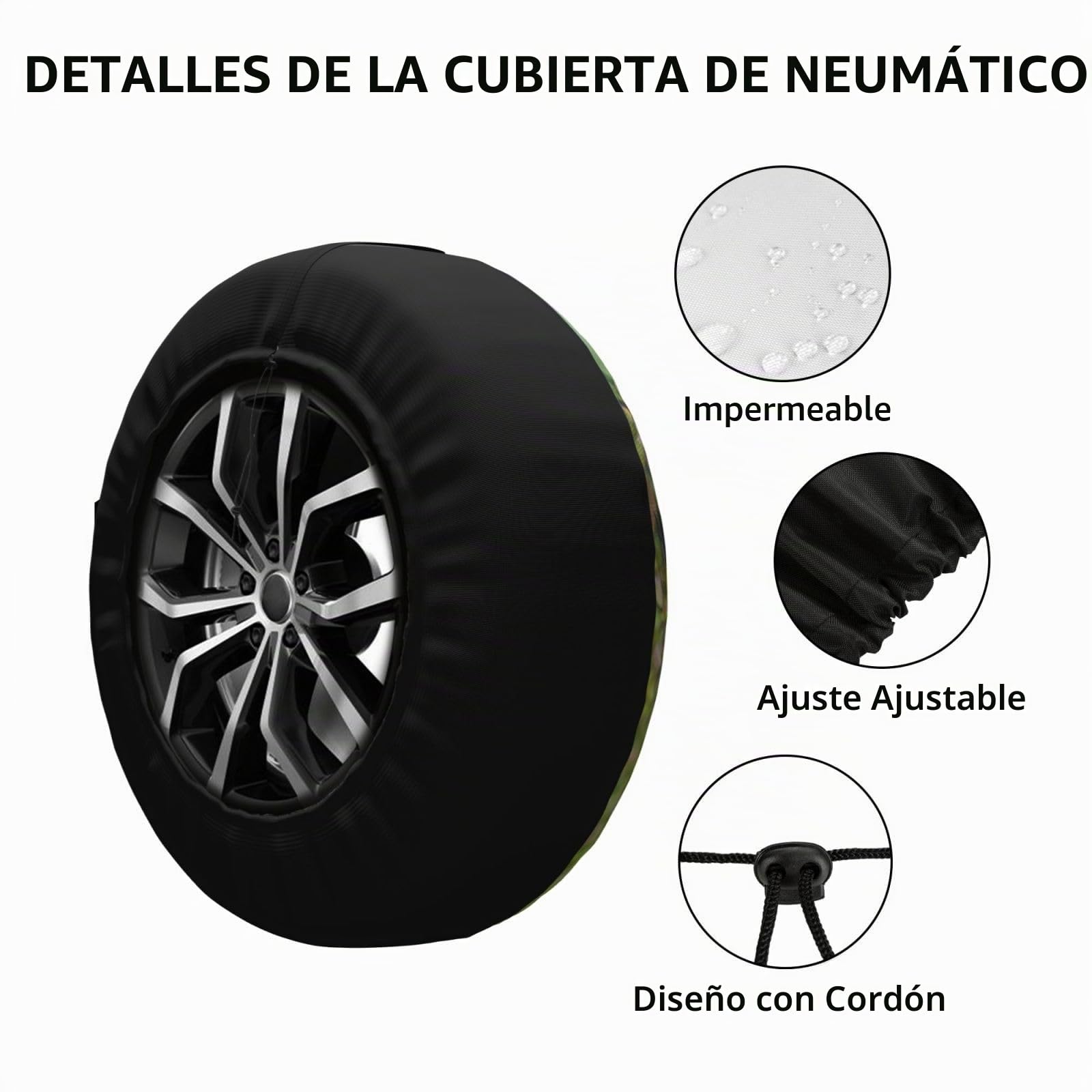 Cubierta universal de repuesto para rueda de repuesto, jabalí salvaje en un bosque, cubierta impermeable a prueba de polvo para remolque, caravana, SUV, rueda de coche todoterreno de 15 pulgadas