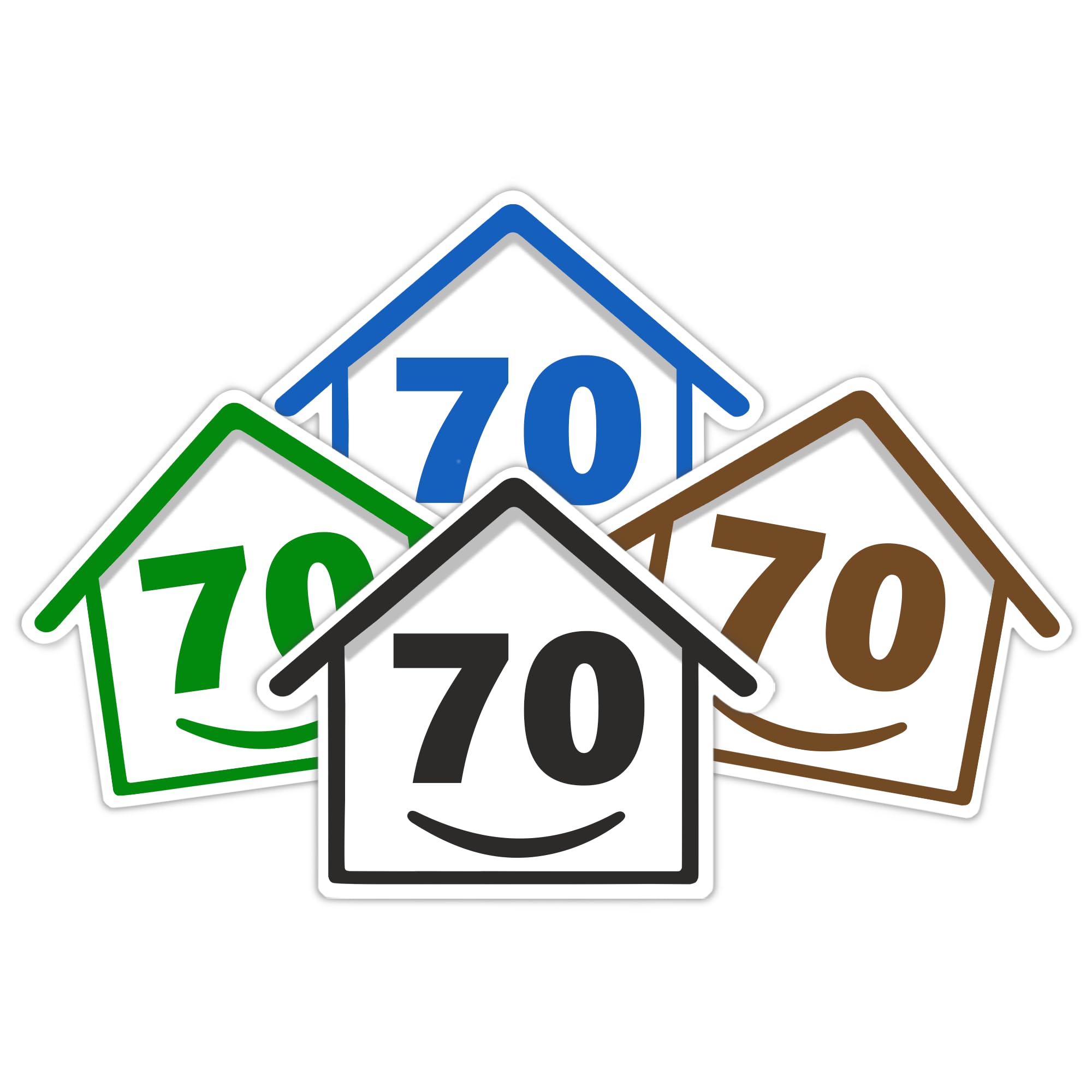 4 x Bin Numbers for Wheelie Bins, 1-99, 15cm ‘Happy House’ Colour Design Dustbin Stickers, Easy Application Stick On Number Stickers - Weatherproof Self Adhesive Vinyl – Blue, Black, Green, Brown (25) — view 73