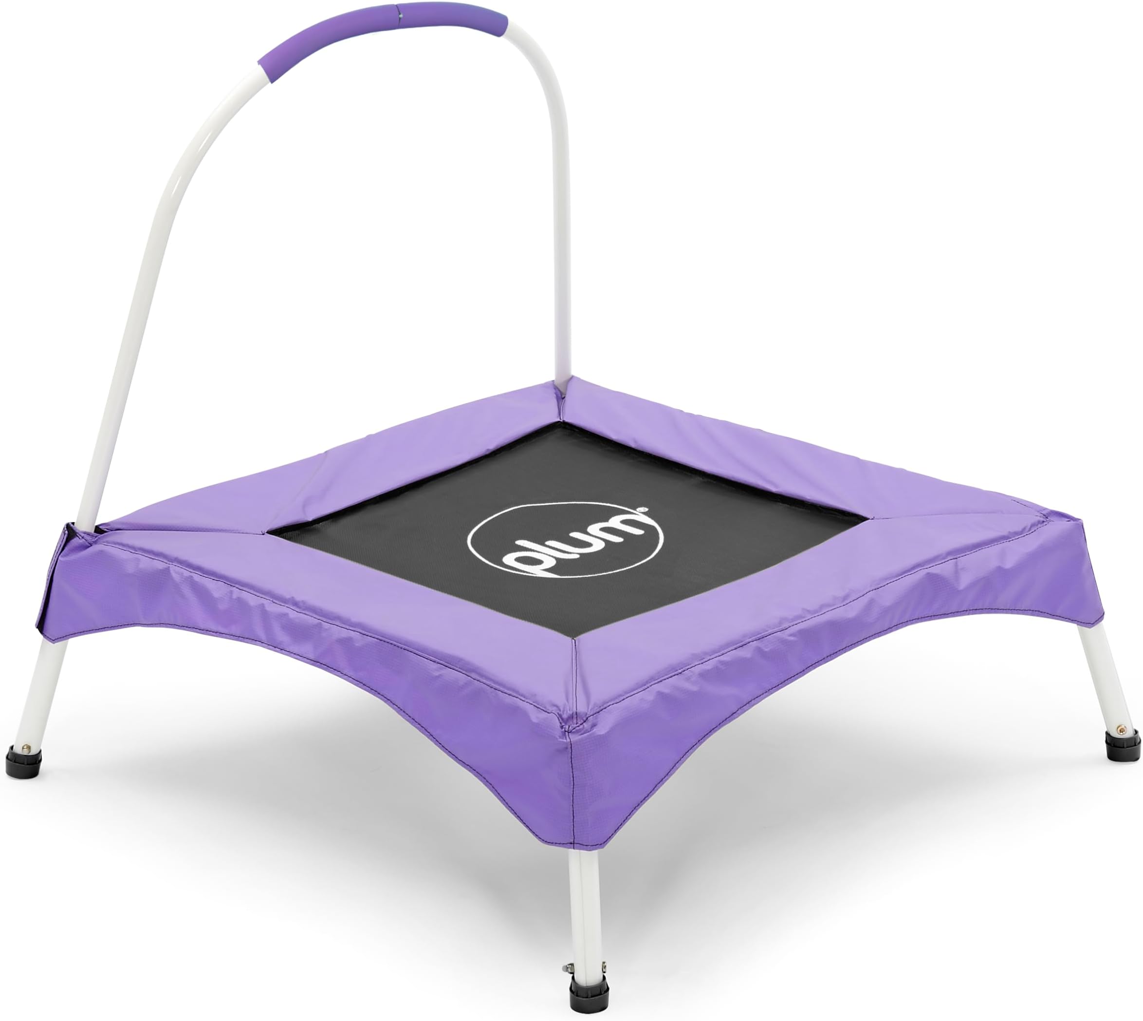 Plum Play Junior Bouncer My First Trampoline with Balance Handle and Soft Foam Safety Pad, Springless Design, 18 months to 3 years, Indoor/Outdoor Active Play, Low Height Frame, Toddler's First Bounce