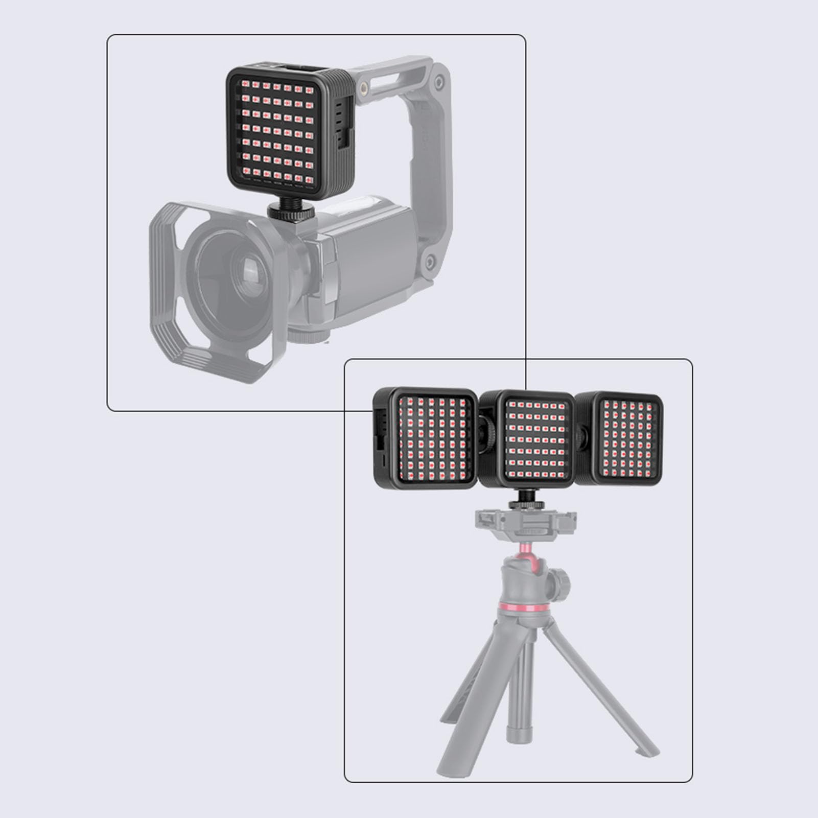 LN5 IR-Nachtsichtlicht, Infrarot-Fotografielicht für Videokamera-Camcorder, 6,5 W Dimmbares Infrarotlicht Typ C mit 3 Kaltschuh-Akkus mit 2200 MAh für die Fotografie