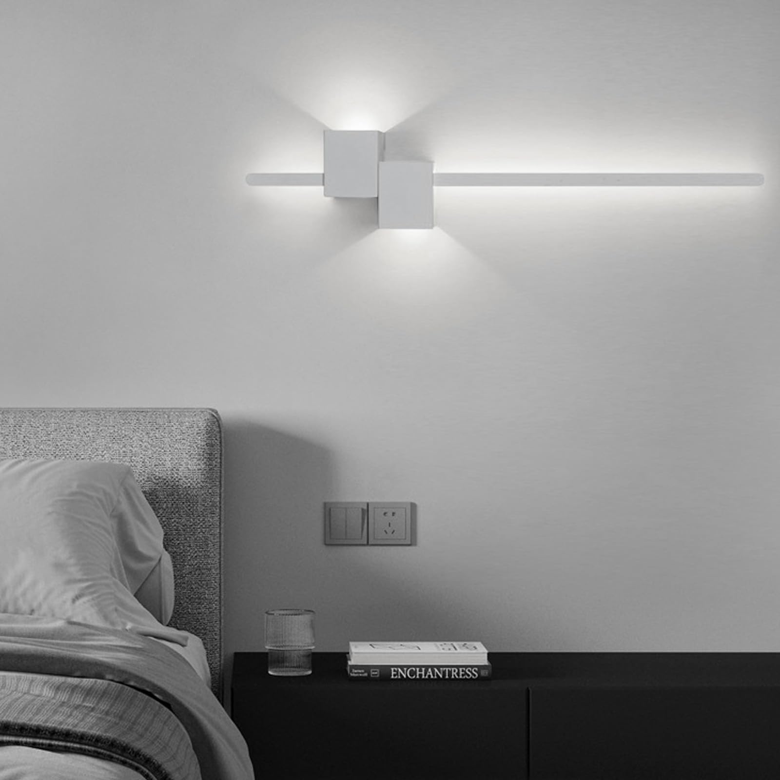 Aplique de pared rectangular minimalista en aluminio de alta calidad 8