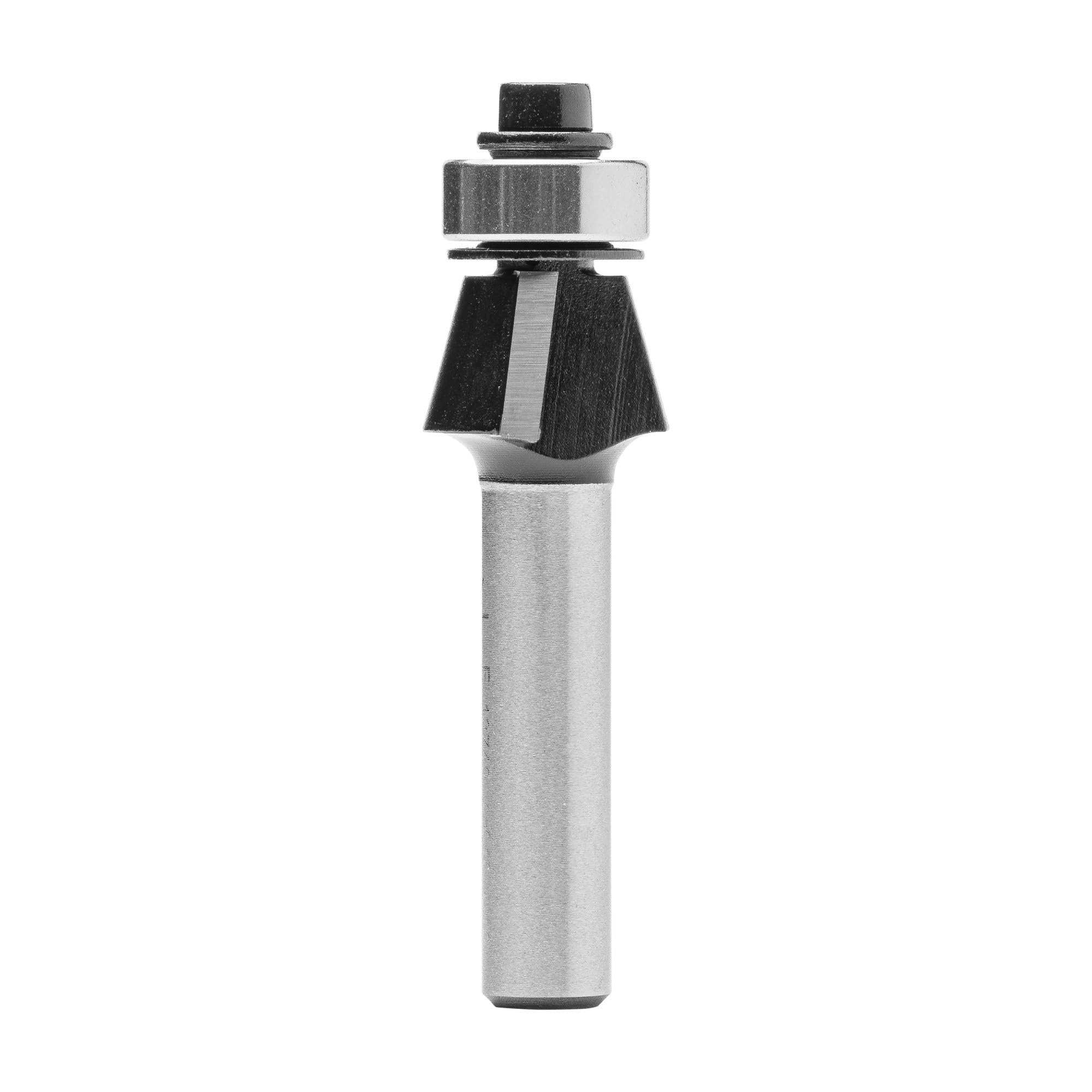 ENT 13740 Fraise à affleurer Carbure, Queue (S) 8 mm, Diamètre (D) 17,2 mm, NL 9,5 mm, E 15°, SL 32 mm, avec roulement