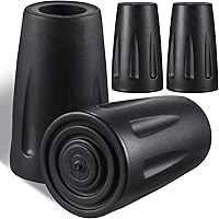 Vista 1 de Healifty 4 puntas de bastón de senderismo, puntas de bastón de senderismo, puntas de goma de repuesto para bastones de senderismo, bastones