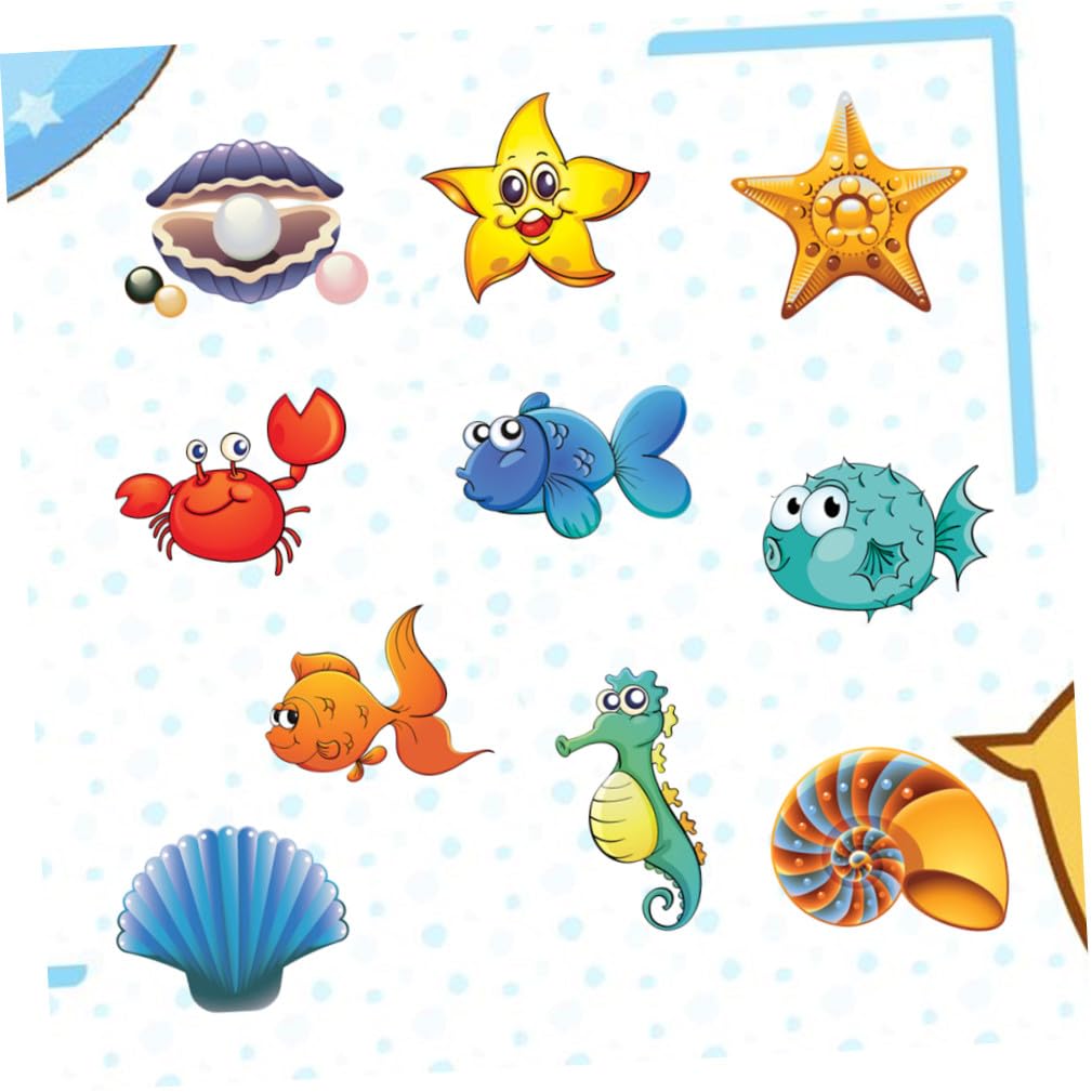 STOBAZA 3piezas Pegatinas Antideslizantes De Cartoon para Bañera y Suelos De Baño Diseño De Animales Marinos Adhesivas y Creativas Seguridad para Superficies Resbaladizas