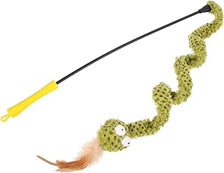 Ipetboom Varinha De Provocação De Brinquedo De Quebra-Cabeça Para Gato Brinquedos Esportivos Brinquedo De Minhoca Para Gato Varinhas De Provocação De Gato Varinha De Pelúcia Varinha