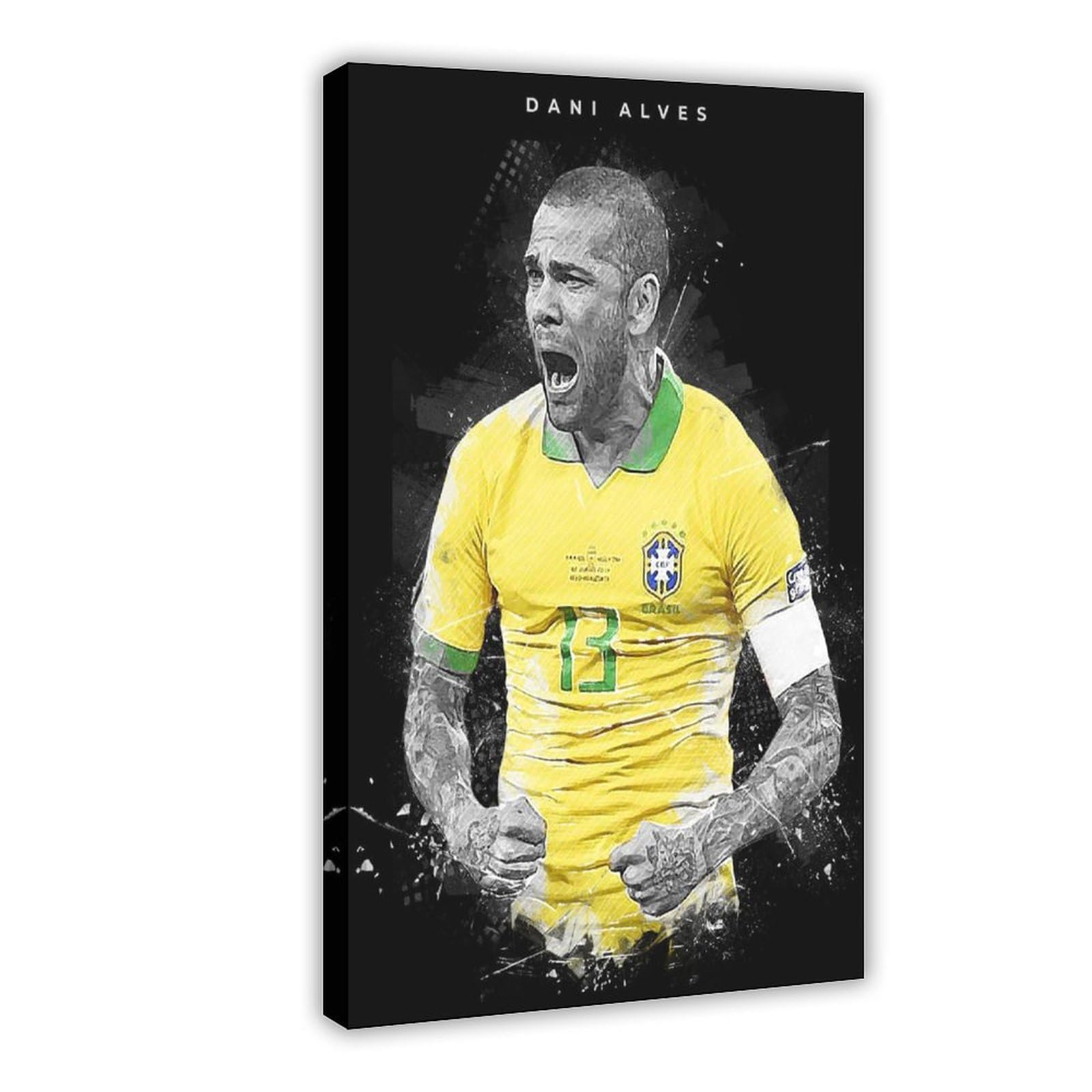 ocvdfss Dani Alves 1 Canvas Poster Wall Art Decor Print Picture Paintings for Living Room Bedroom Decoration 16x24inch(40x60cm)