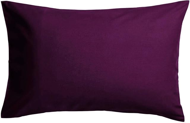 NIYS Luxury Bedding Percale Polycotton Pillowcases - Lightweight, Soft Set of 2 (50 x 75cm) (Pillow Pair, Plum/Purple)