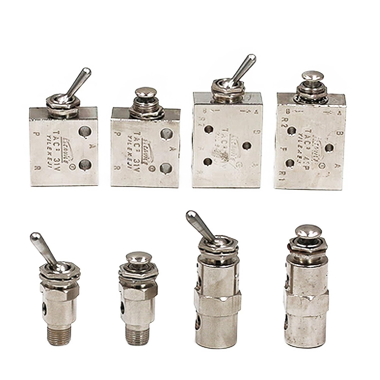 Silver Tone Air Pneumatic Toggle Switch Valve TV-3S TAC-4V/3V TAC-4P/3P Manual E - Foto 7