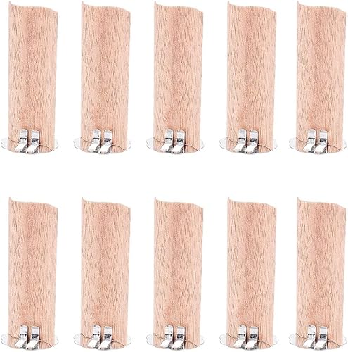 10 juegos de mechas de madera para velas de madera, mechas de vela en forma de S, mechas de madera, soporte de hierro, núcleos de velas con soporte