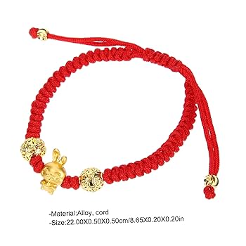 Amazon.co.jp: ULDIGI 年 の ウサギ 赤 紐 ブレスレット 赤