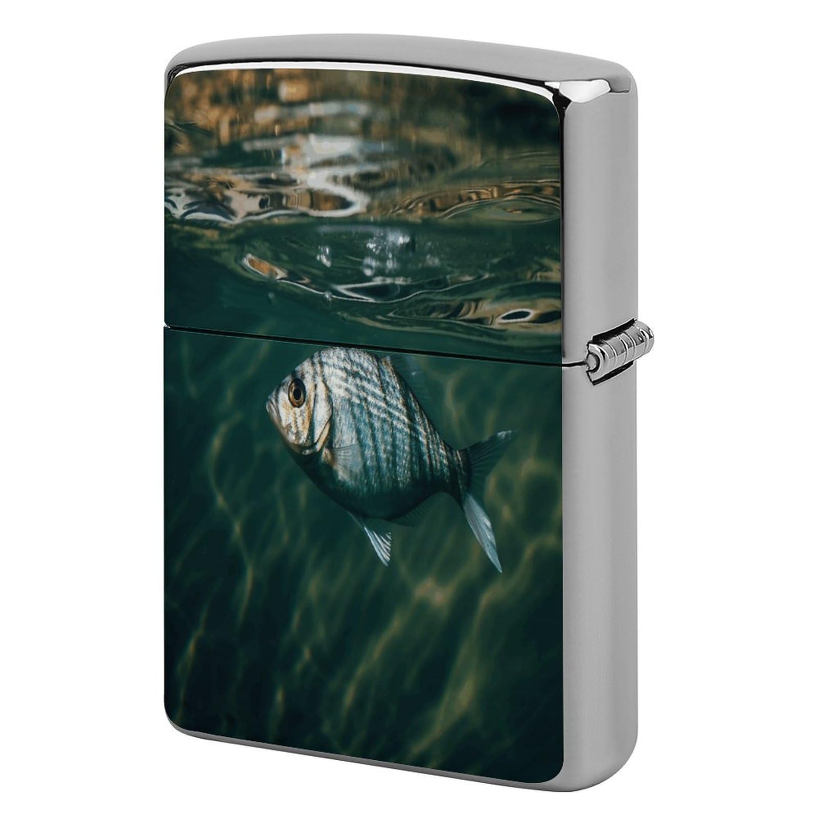 Fodpand Style Fish In Water Metal Lighter Case Cover Lighter Sleeve