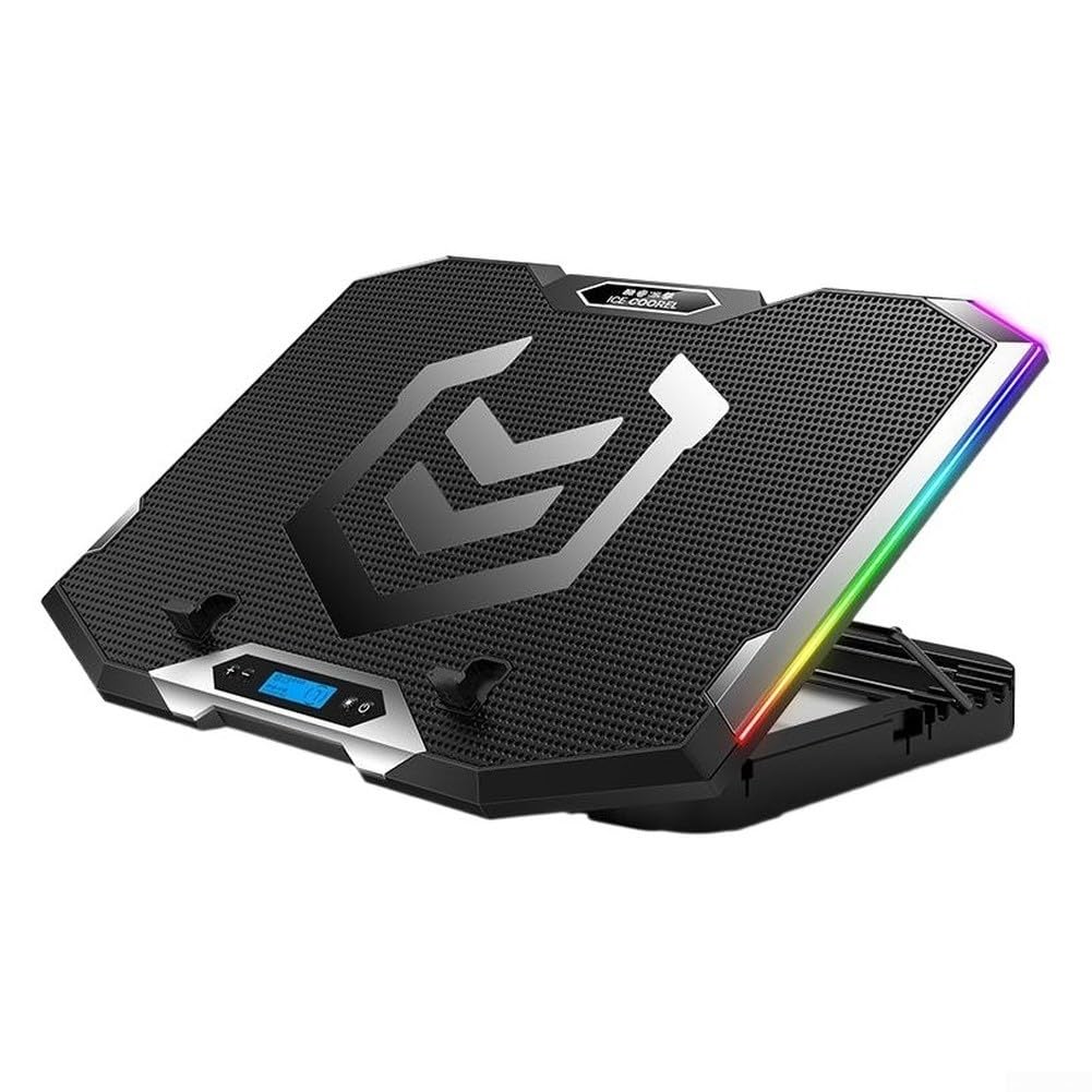 Ice Coorel Laptop-Kühler mit 8 leisen Lüftern, RGB, geeignet für Laptops von 30,5 bis 43,9 cm (C)