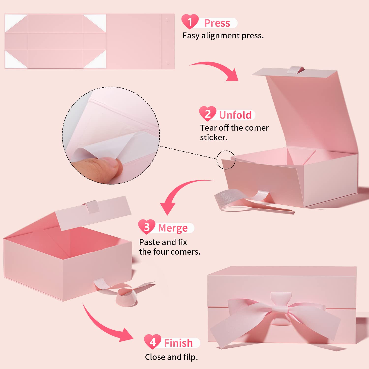 Scatola Regalo Con Coperchio Magnetico 18x18x7.5 Cm - Bianco, Per Compleanni E Matrimoni - Foto 5