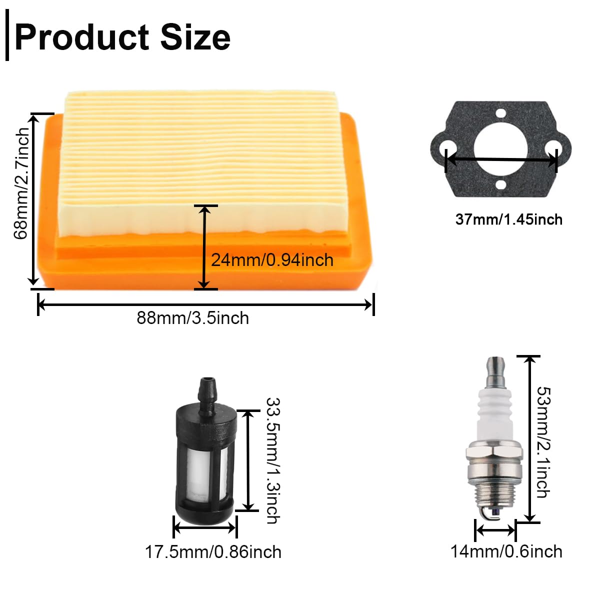 ZAMDOE Carburador para STIHL FS400 FS450 FS480 SP400 SP450 desbrozadoras | Pieza de carburador 4128 120 0607, C1Q-S34H, 4128-120-0651, 4128 120 0602, con filtro de aire y bujía