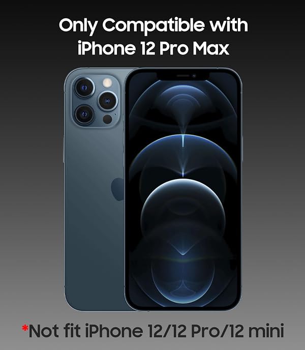 MAKAVO Magnetic for iPhone 12 Pro Max Case, Compatible with MagSafe, Built-in Camera Lens Protector, Logo View, Military Grade Drop Proof Phone Case Cover, Black by MAKAVO - Used condition - Image 7