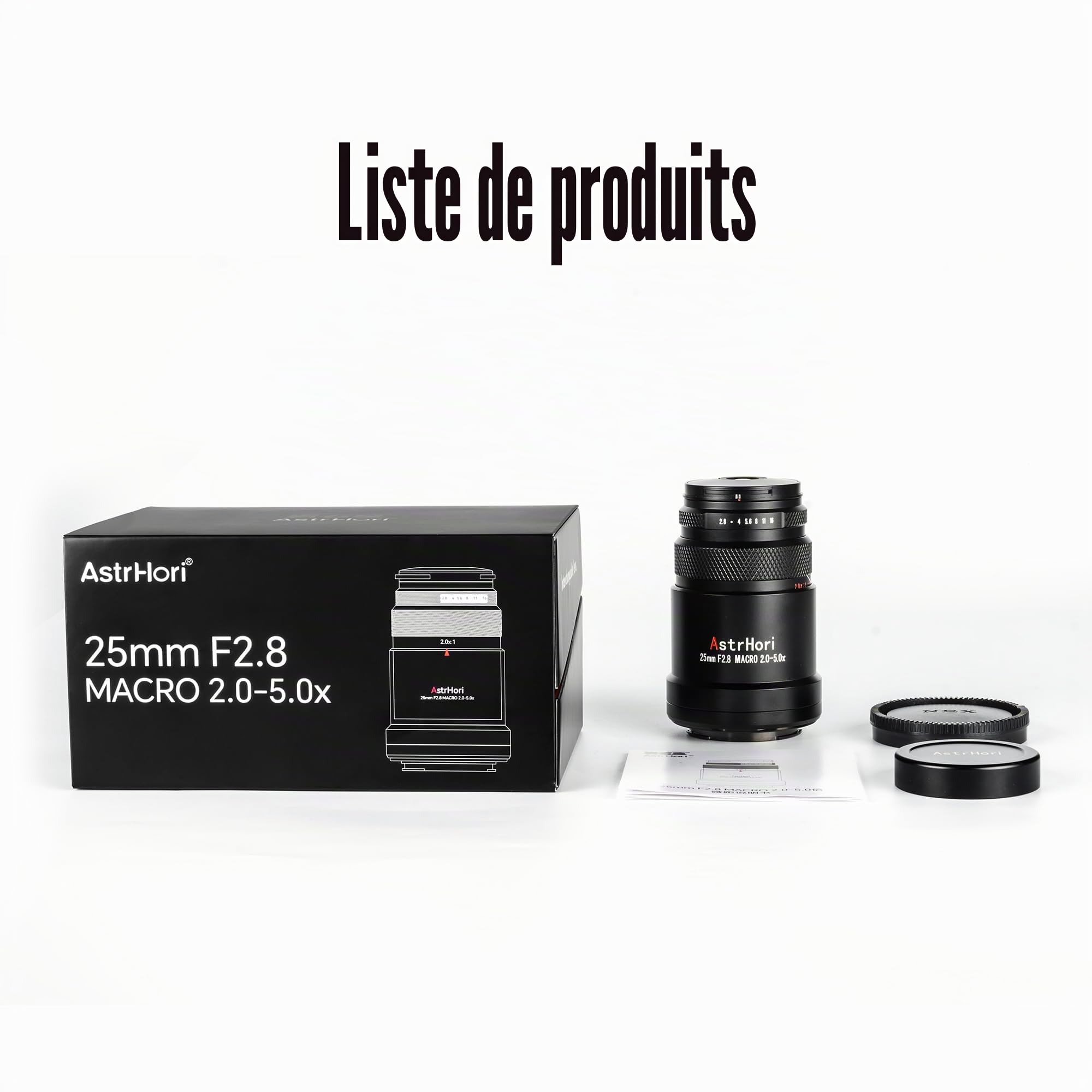 AstrHori Objectif Ultra Macro 25 mm F2.8 2X-5X, Mise au Point Manuelle Plein Format, Compatible avec Les appareils Photo sans Miroir Leica/Panasonic/Sigma L S1,S1R,S1H,S1K,S5,FP,SL1,SL2,T,TL,TL2,etc.