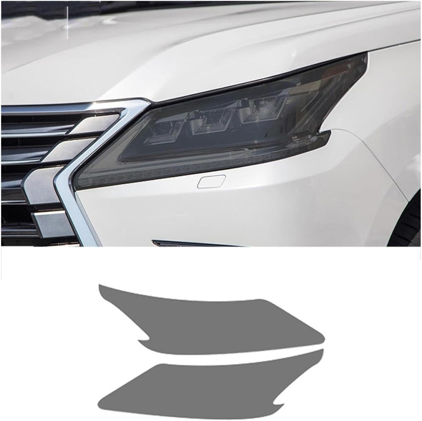 SamLng Car Front Light Film for Lexus LX570 2015-2020 Car Headlight Film Front Light Transparent Blackened Moulding Vinyl Protection Sticker Car Light Film
