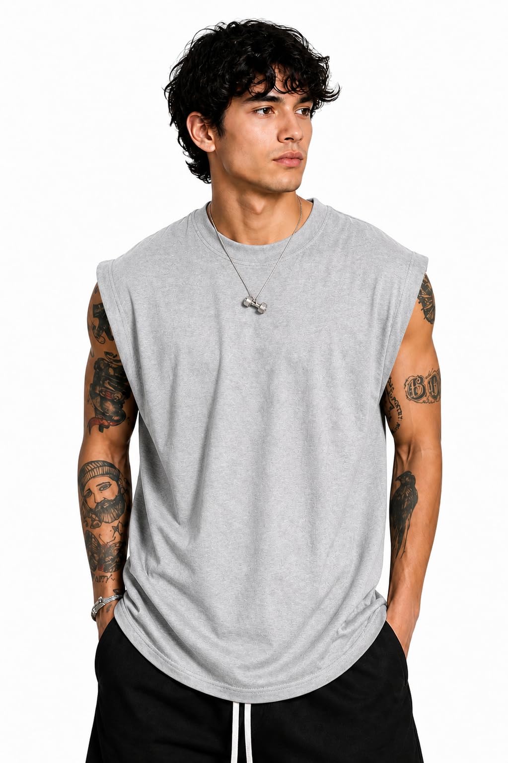 Men’s Sleeveless Tank Top | Round Neck Polycotton Vest for Gym, Workout, Running & Casual Wear-image-48