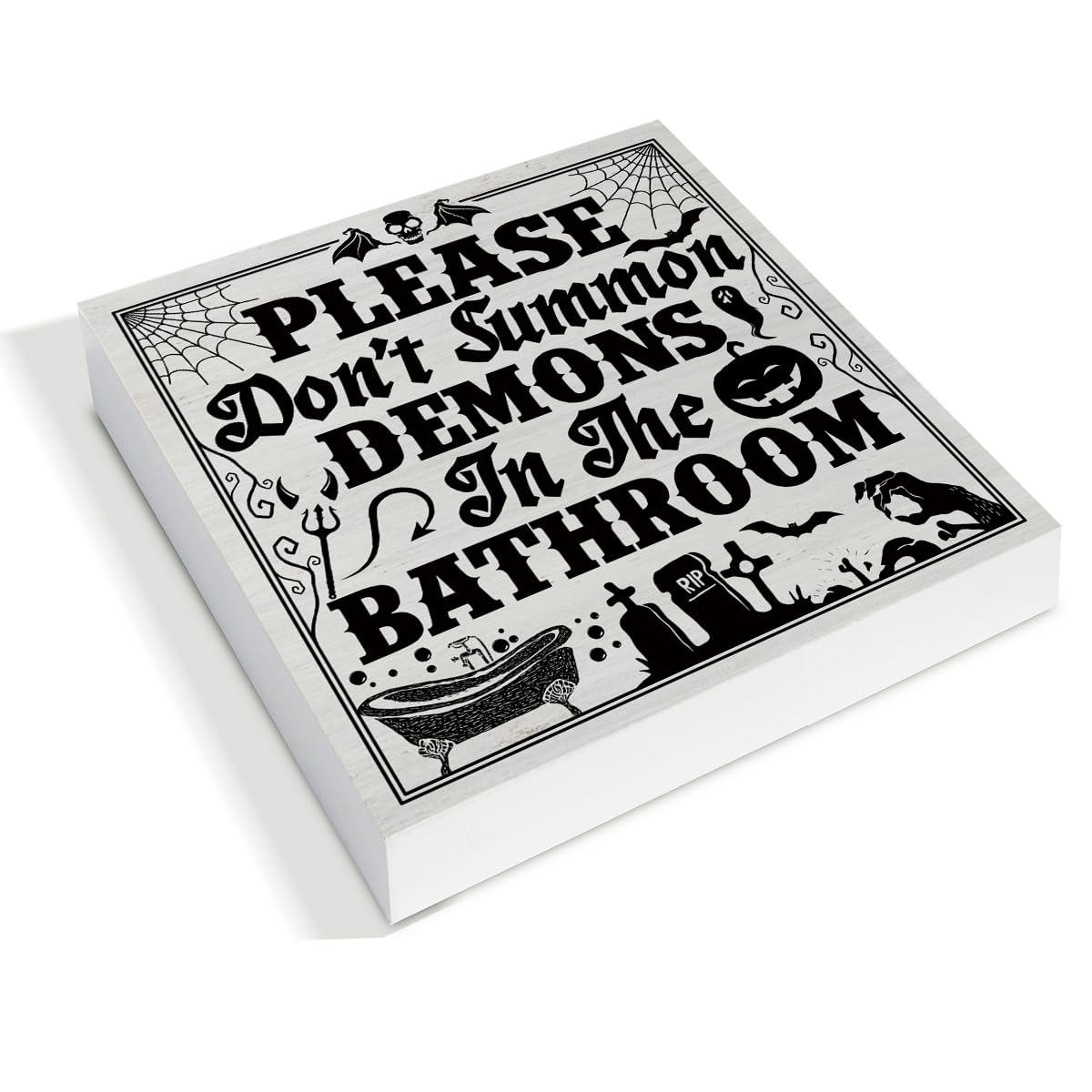 KEUSPI Halloween Wood Sign - 'You Are Dearer Than All The Bats' Gothic Bat Decor For Home