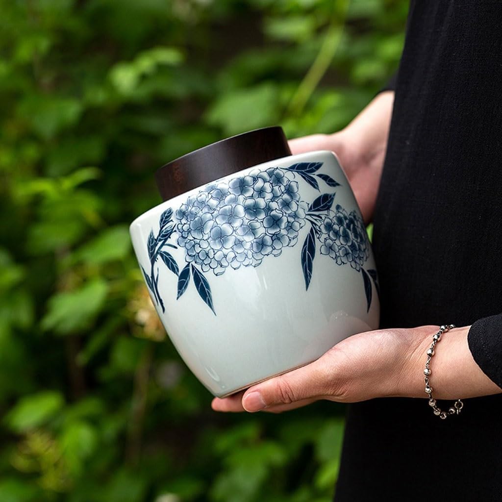 Puszka do herbaty prosta i rustykalna ceramiczna puszka na herbatę uniwersalna pu'er czarna herbata biała herbata Baihao srebrna igła pojedyncza puszka pojemnik do przechowywania