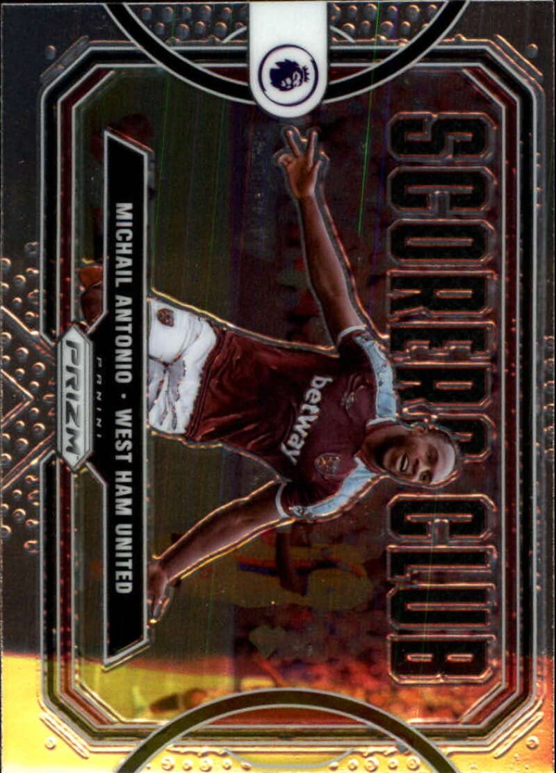 2021-22 Panini Prizm EPL Soccer Scorers Club #18 Michail Antonio West Ham United Official English Premier League Trading Card (Stock Photo shown, scan streaks not on Card, Near Mint to Mint)