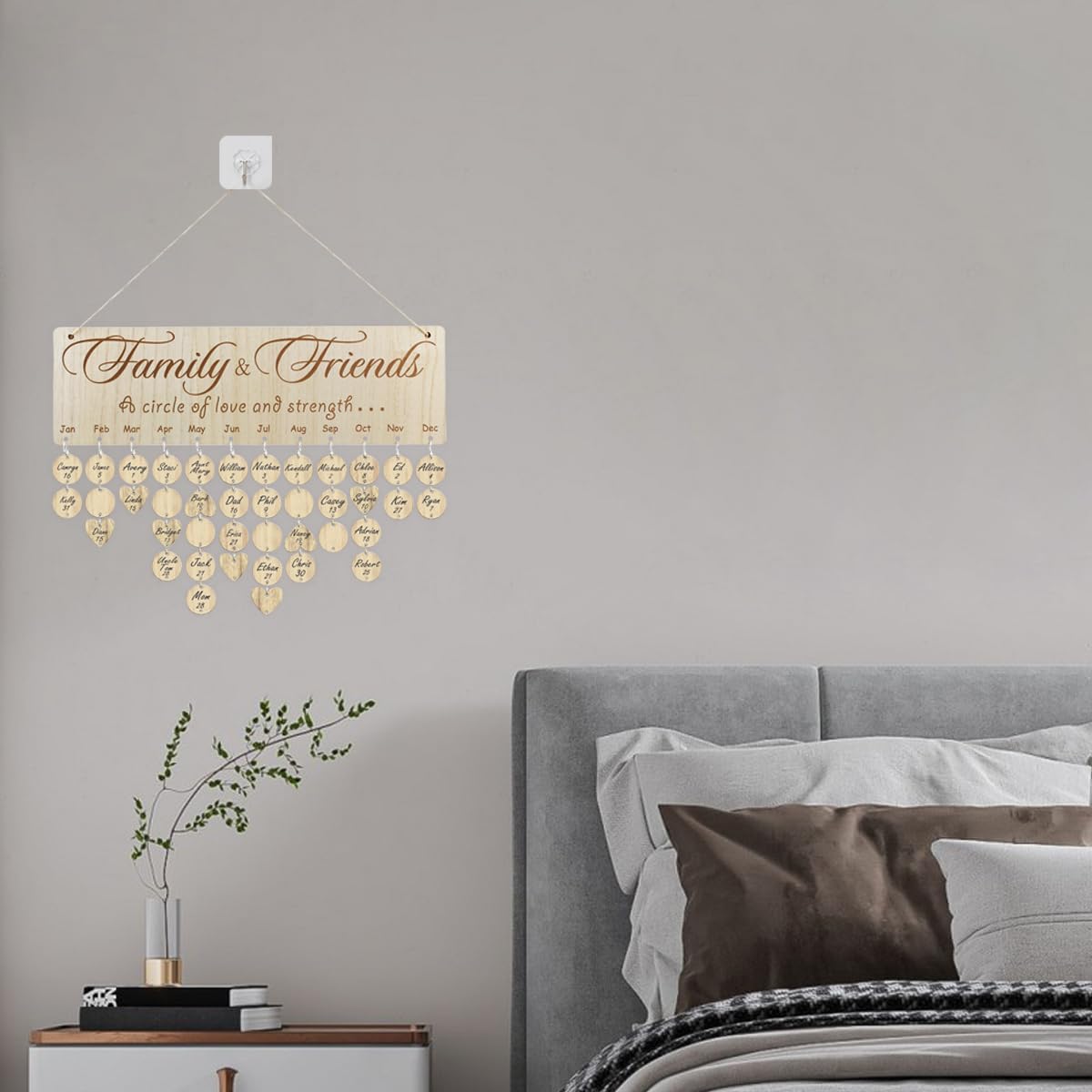 TABLEAU D'ANNIVERSAIRE EN Famille Plaque Murale De Rappel DIY Calendar